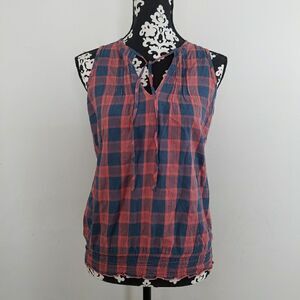 Patagonia plaid sleeveless cotton blouse 6